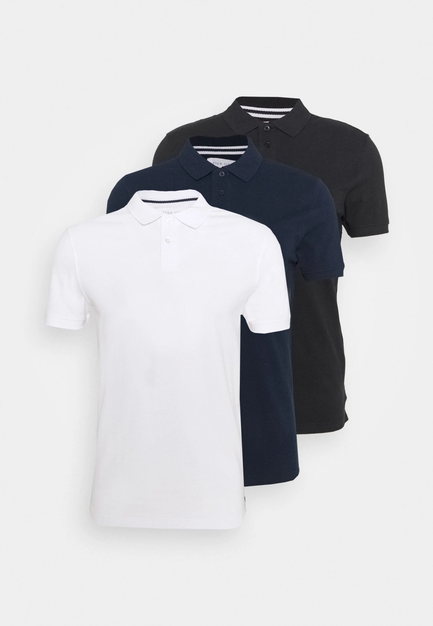 Pier One 3 Pack - Poloshirt - Black/Dark Blue/White 8 Pier One 3 Pack - Poloshirt - Black/Dark Blue/White - Afbeelding 6