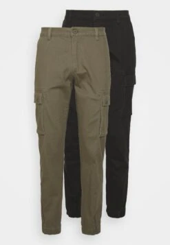 Pier One 2 Pack - Cargobroek - Olive/Black 12 Pier One 2 Pack - Cargobroek - Olive/Black -Pier One 07d111b72b7b4304bcd405fc18ad6beb