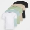 Pier One 5 Pack - T-Shirt Basic - White/Beige/Black 1 Pier One 5 Pack - T-Shirt Basic - White/Beige/Black -Pier One 0ad9552e06f244daa760b92b48f361e0