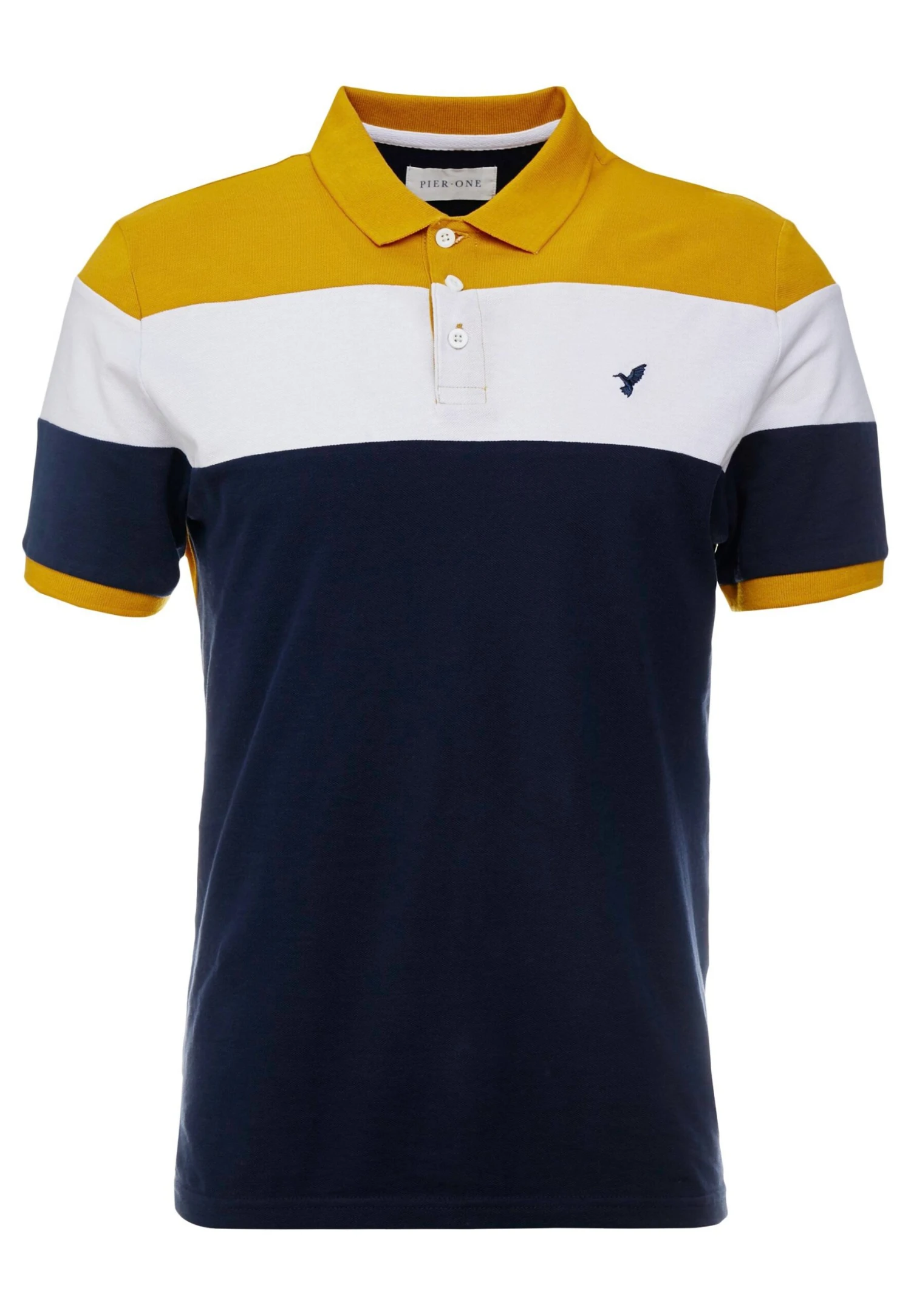 Pier One Poloshirt - Dark Blue/Mustard 7 Pier One Poloshirt - Dark Blue/Mustard - Afbeelding 5