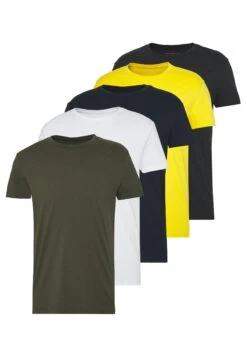 Pier One 5 Pack - T-Shirt Basic - Olive/ White/ Navy /Yellow /Black 18 Pier One 5 Pack - T-Shirt Basic - Olive/ White/ Navy /Yellow /Black -Pier One 1b9164789150411d82264f1147f53451