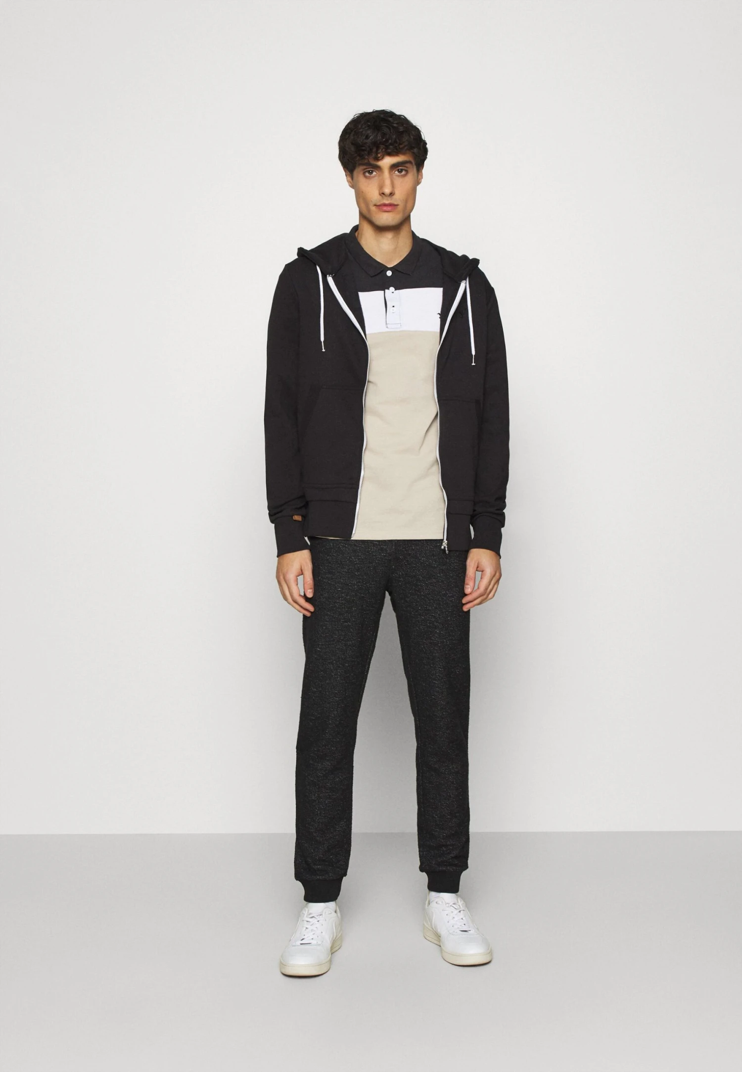 Pier One Poloshirt - Black/Sand 4 Pier One Poloshirt - Black/Sand - Afbeelding 2