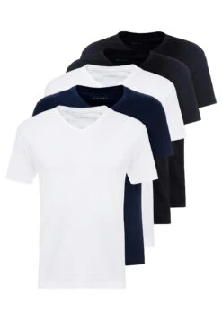 Pier One 5 Pack - T-Shirt Basic - White/Blue/Black 12 Pier One 5 Pack - T-Shirt Basic - White/Blue/Black -Pier One 2819a515ceaa41a7b996144dea7390c3
