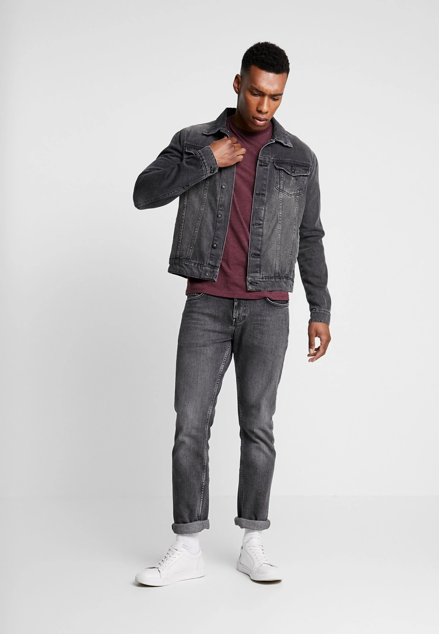 Pier One 5 Pack - T-Shirt Basic - Mottled Bordeaux/White 3 Pier One 5 Pack - T-Shirt Basic - Mottled Bordeaux/White