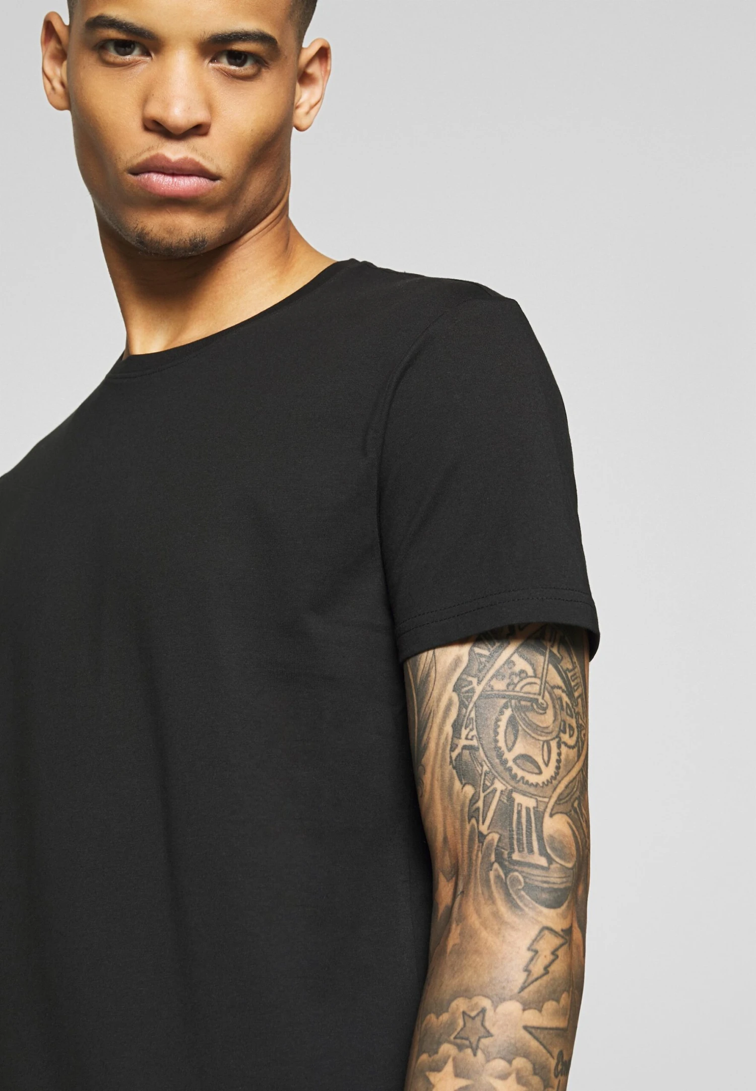 Pier One 3 Pack - T-Shirt Basic -Black/ White 7 Pier One 3 Pack - T-Shirt Basic -Black/ White - Afbeelding 5