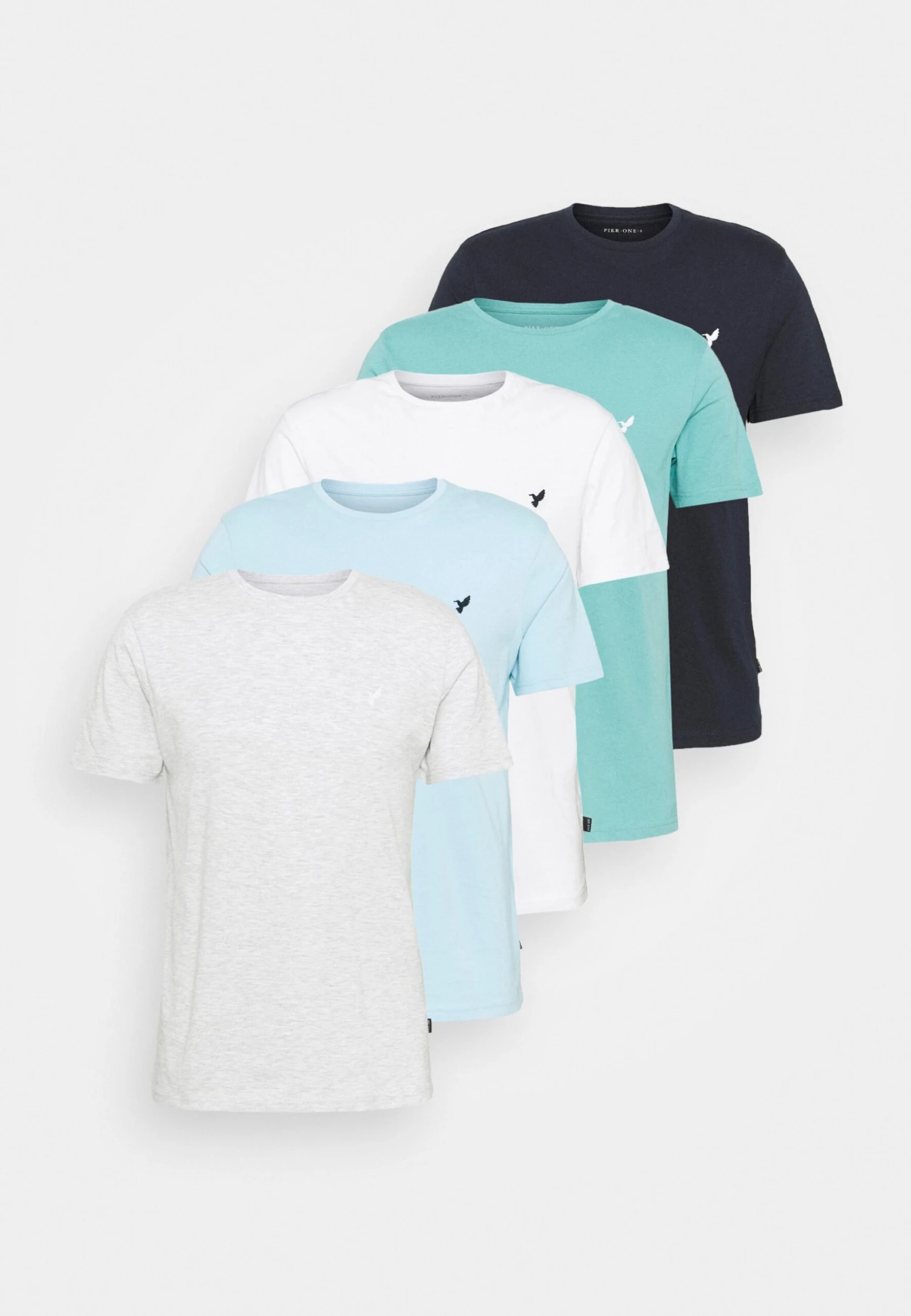 Pier One 5 Pack - T-Shirt Basic - Light Grey - 101_White - 001_Green - 602 9 Pier One 5 Pack - T-Shirt Basic - Light Grey - 101_White - 001_Green - 602 - Afbeelding 7