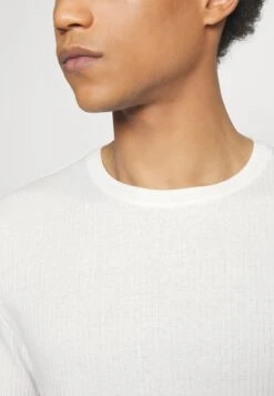 Pier One Slim Fit Ribbed T-Shirt 2 Pack - T-Shirt Basic - White/Black -Pier One 47ed5d9d06544ed3a59ae57586b07ca5