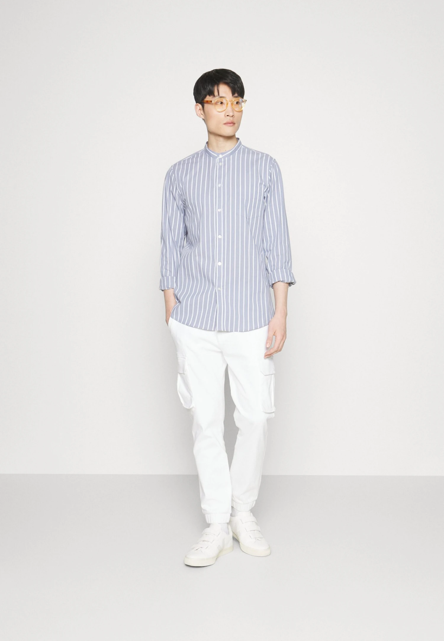 Pier One Muscle Fit Stand- Overhemd - Blue 4 Pier One Muscle Fit Stand- Overhemd - Blue - Afbeelding 2