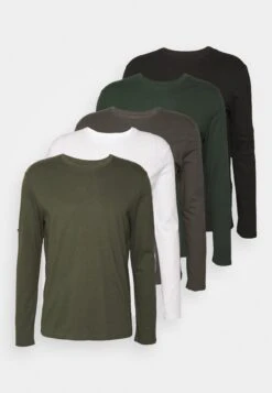 Pier One 5 Pack - Longsleeve - White/Dark Green/Light Green/Black -Pier One 4c3811fac32e4b768fcbe2cc292dd8b9