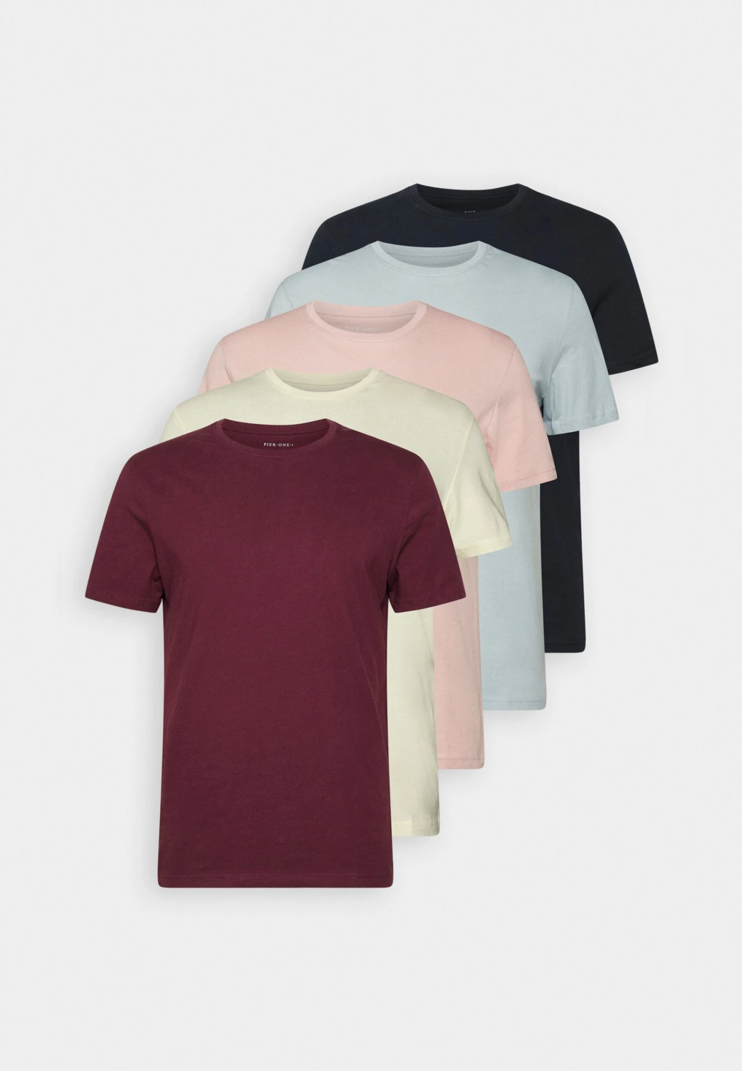 Pier One 5 Pack - T-Shirt Basic - Dark Blue/Pink/Off-White 10 Pier One 5 Pack - T-Shirt Basic - Dark Blue/Pink/Off-White - Afbeelding 8