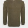 Pier One Big Stitch Mix Crewneck - Trui - Olive 2 Pier One Big Stitch Mix Crewneck - Trui - Olive -Pier One 74b2248742944cc6a34834479528dd93
