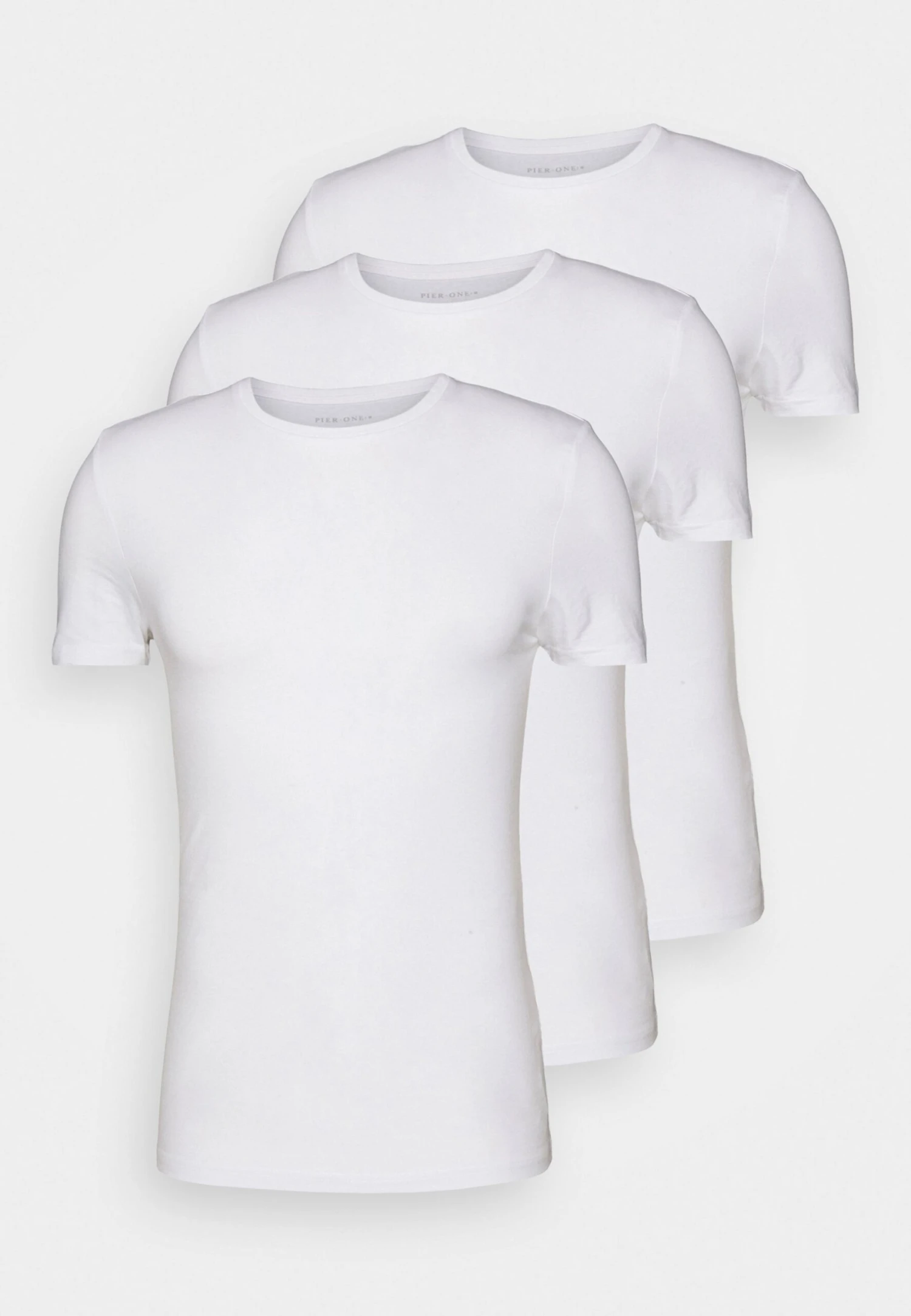 Pier One 3 Pack Muscle Fit- T-Shirt Basic - White 6 Pier One 3 Pack Muscle Fit- T-Shirt Basic - White - Afbeelding 4
