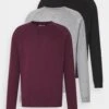 Pier One 3 Pack - Sweater - Bordeaux/Black/Grey -Pier One 821baf19d3fa4e8d90ae47bb097c8d40