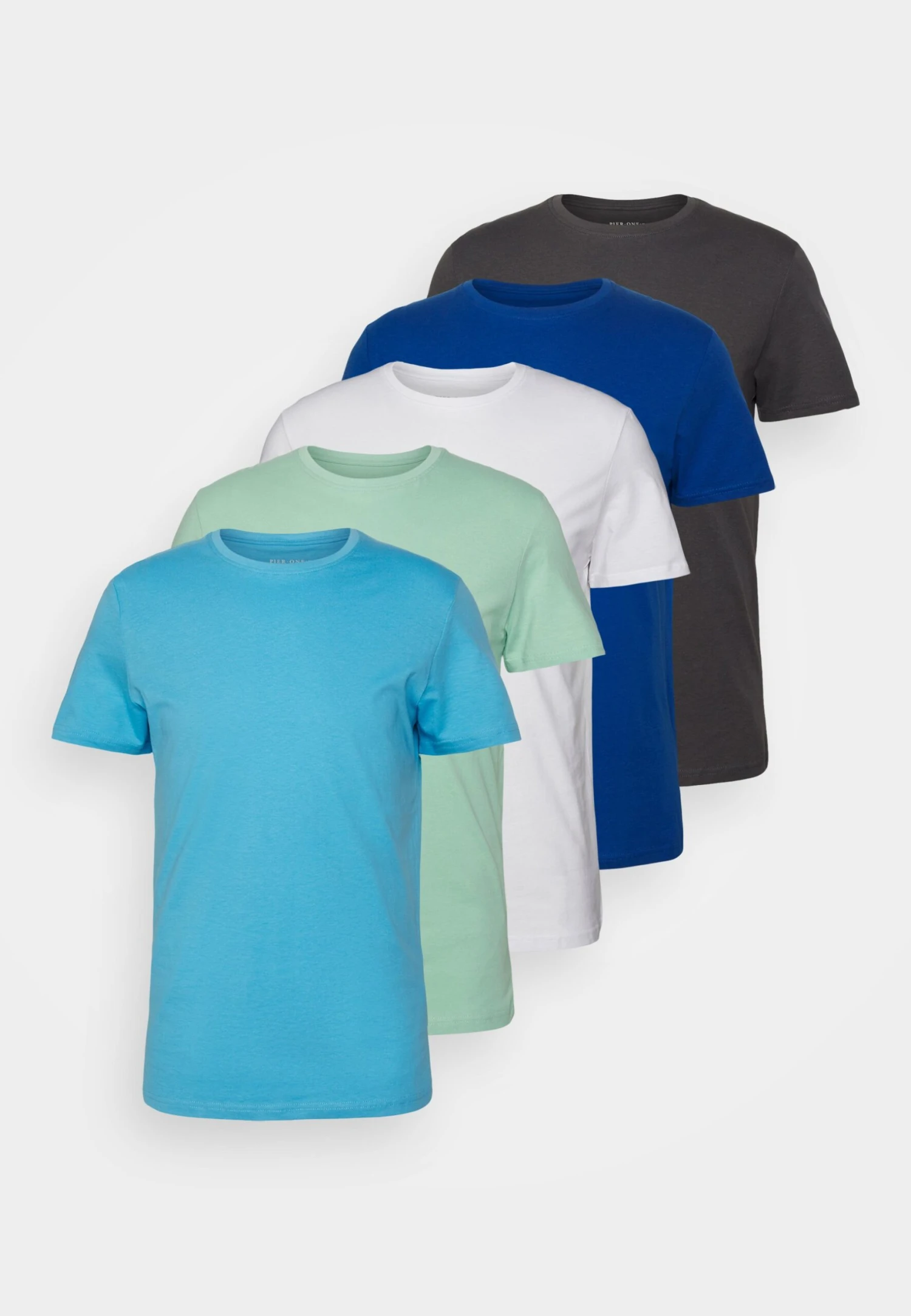 Pier One 5 Pack - T-Shirt Basic - Blue/Dark Blue/Light Green 3 Pier One 5 Pack - T-Shirt Basic - Blue/Dark Blue/Light Green