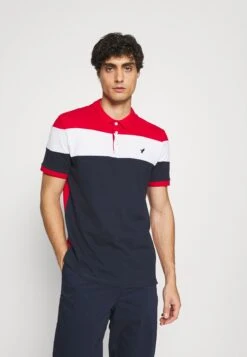 Pier One Poloshirt - Red/White/Dark Blue