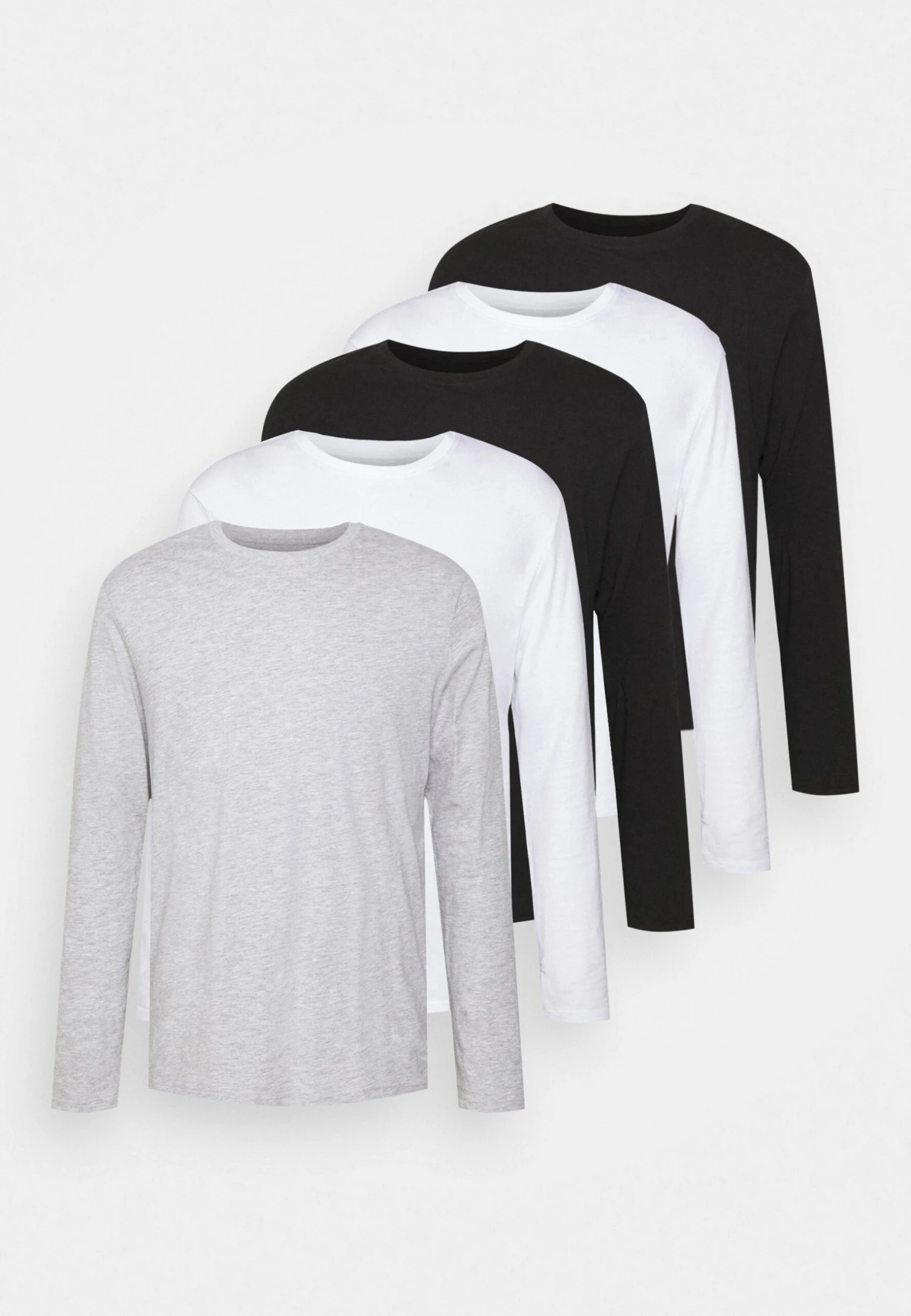 Pier One 5 Pack - Longsleeve - Light Grey/White/Black 9 Pier One 5 Pack - Longsleeve - Light Grey/White/Black - Afbeelding 7