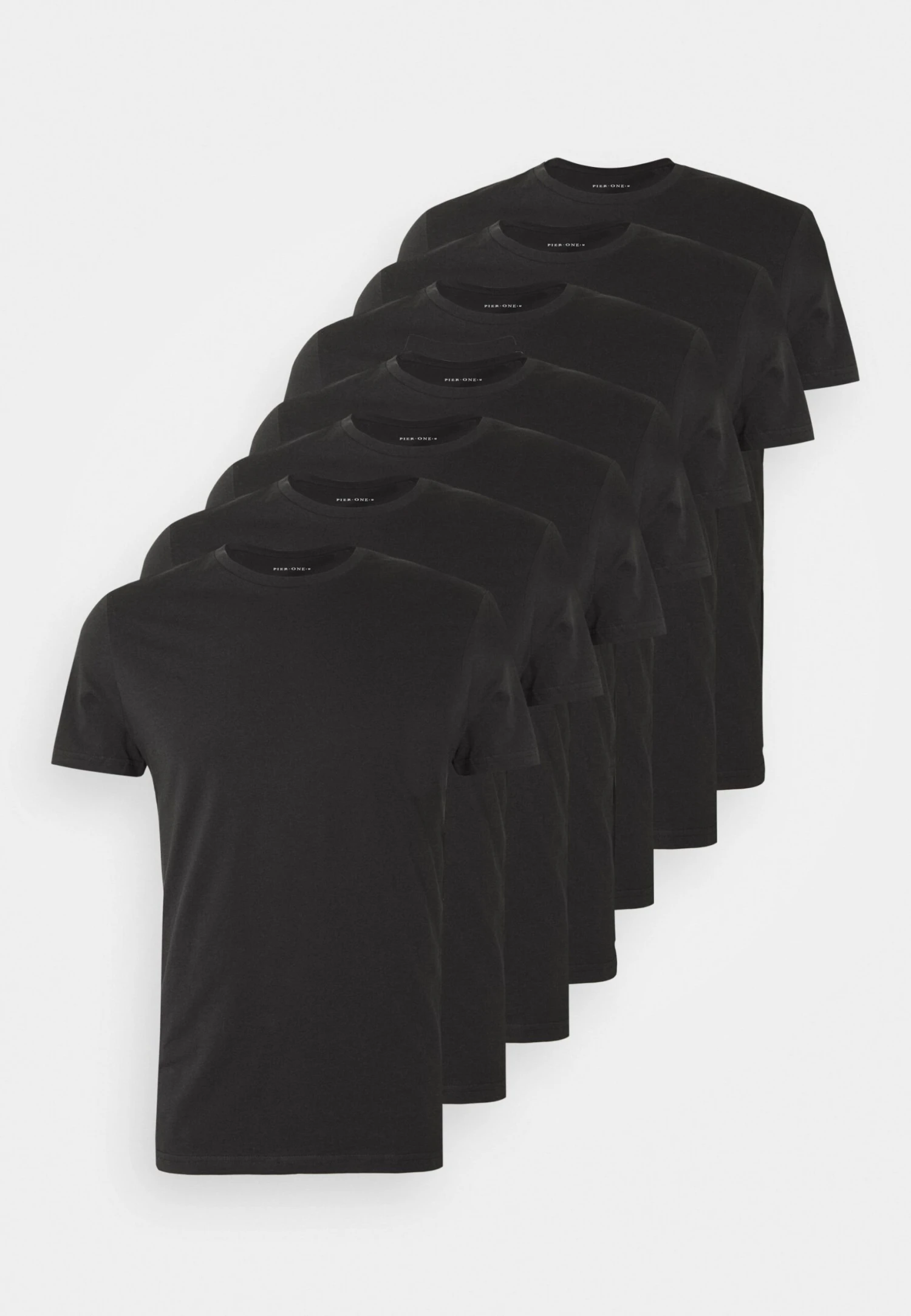 Pier One 7 Pack - T-Shirt Basic - Black 3 Pier One 7 Pack - T-Shirt Basic - Black