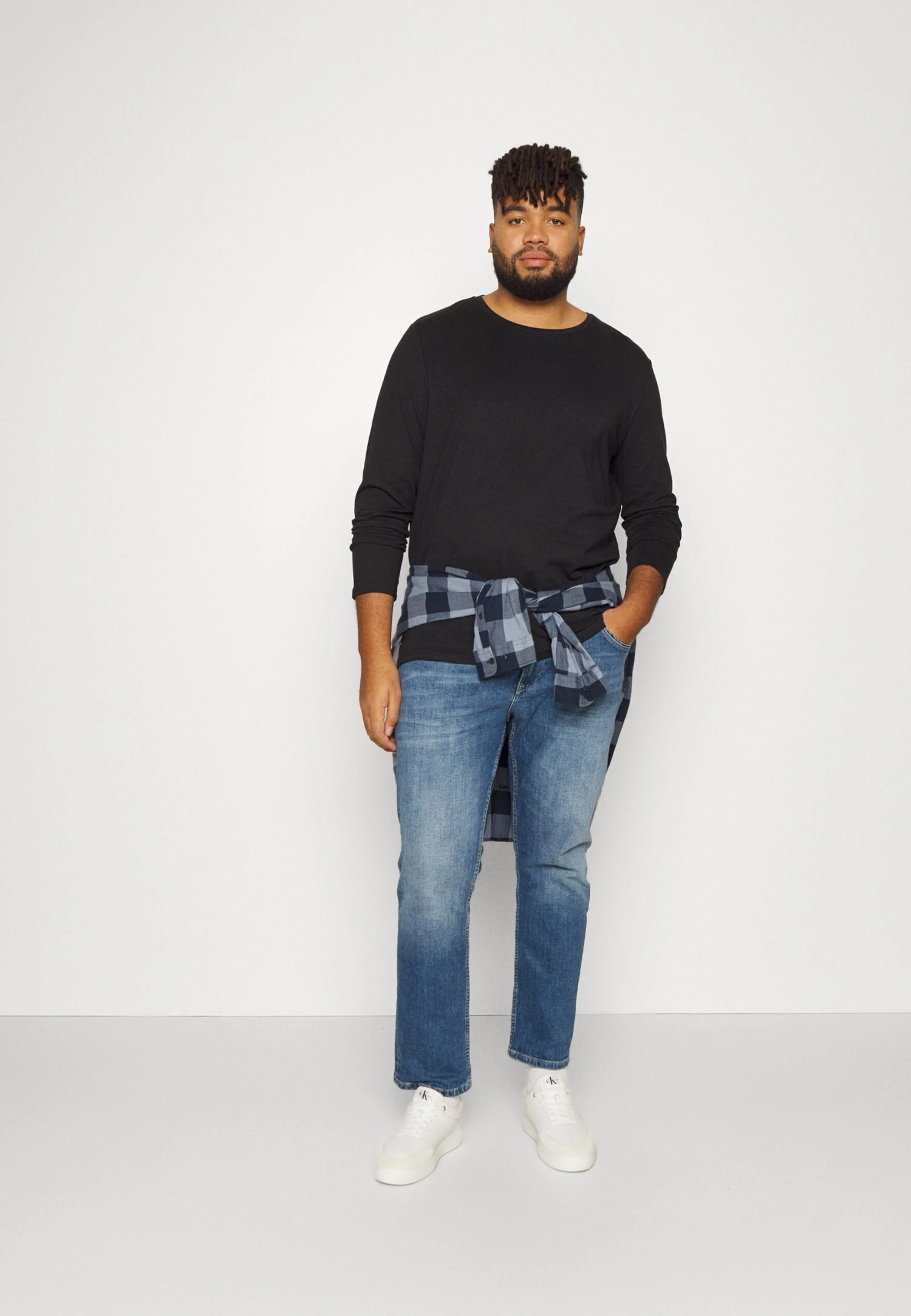 Pier One 2 Pack - Longsleeve - Blue/Black 3 Pier One 2 Pack - Longsleeve - Blue/Black