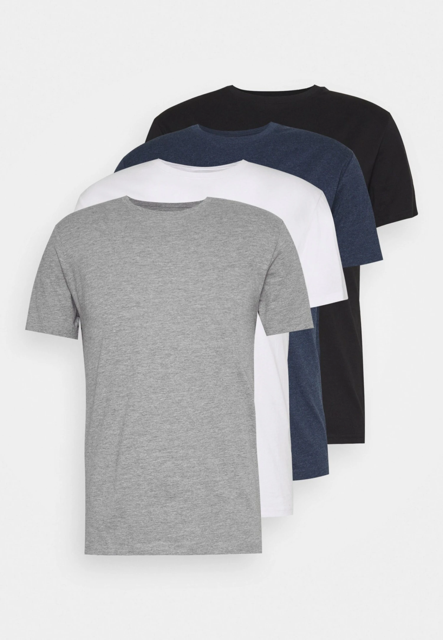 Pier One 4 Pack - T-Shirt Basic - Black/White/Blue 6 Pier One 4 Pack - T-Shirt Basic - Black/White/Blue - Afbeelding 4