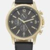 Pier One Unisex - Chronograaf - Black/Gold-Coloured