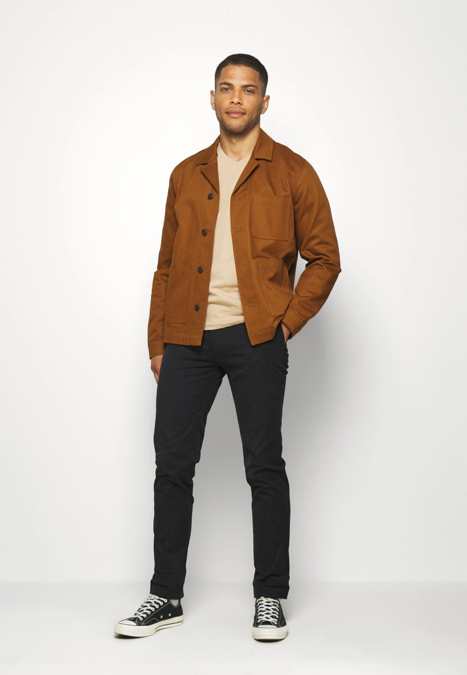 Pier One 3 Pack - T-Shirt Basic - Khaki/Tan/Dark Blue 3 Pier One 3 Pack - T-Shirt Basic - Khaki/Tan/Dark Blue