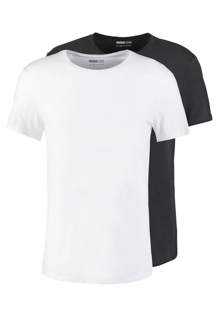 Pier One 2 Pack - T-Shirt Basic - White/Black 4 Pier One 2 Pack - T-Shirt Basic - White/Black - Afbeelding 2