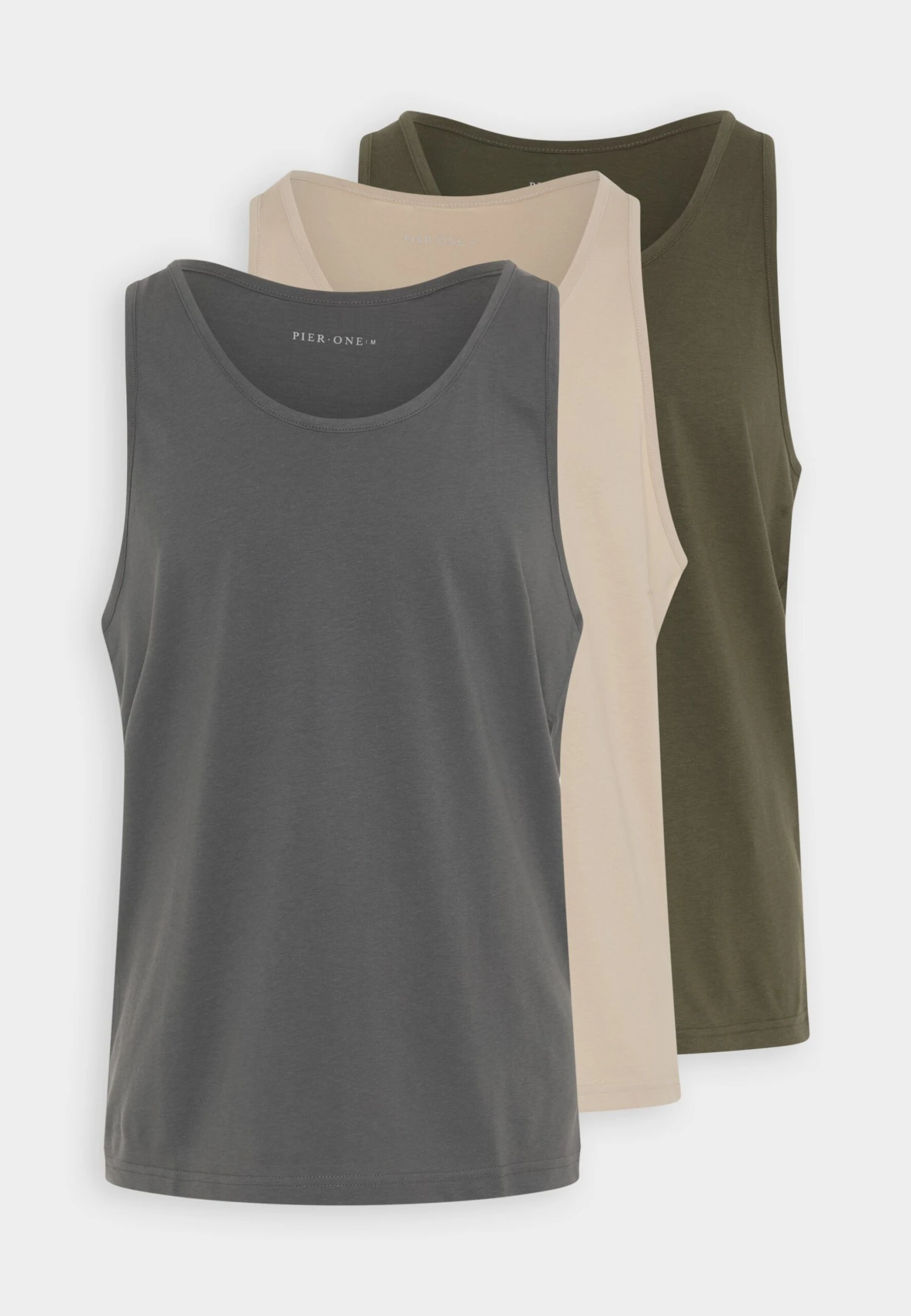 Pier One 3 Pack - Top - Olive/Off-White/Stone 8 Pier One 3 Pack - Top - Olive/Off-White/Stone - Afbeelding 6