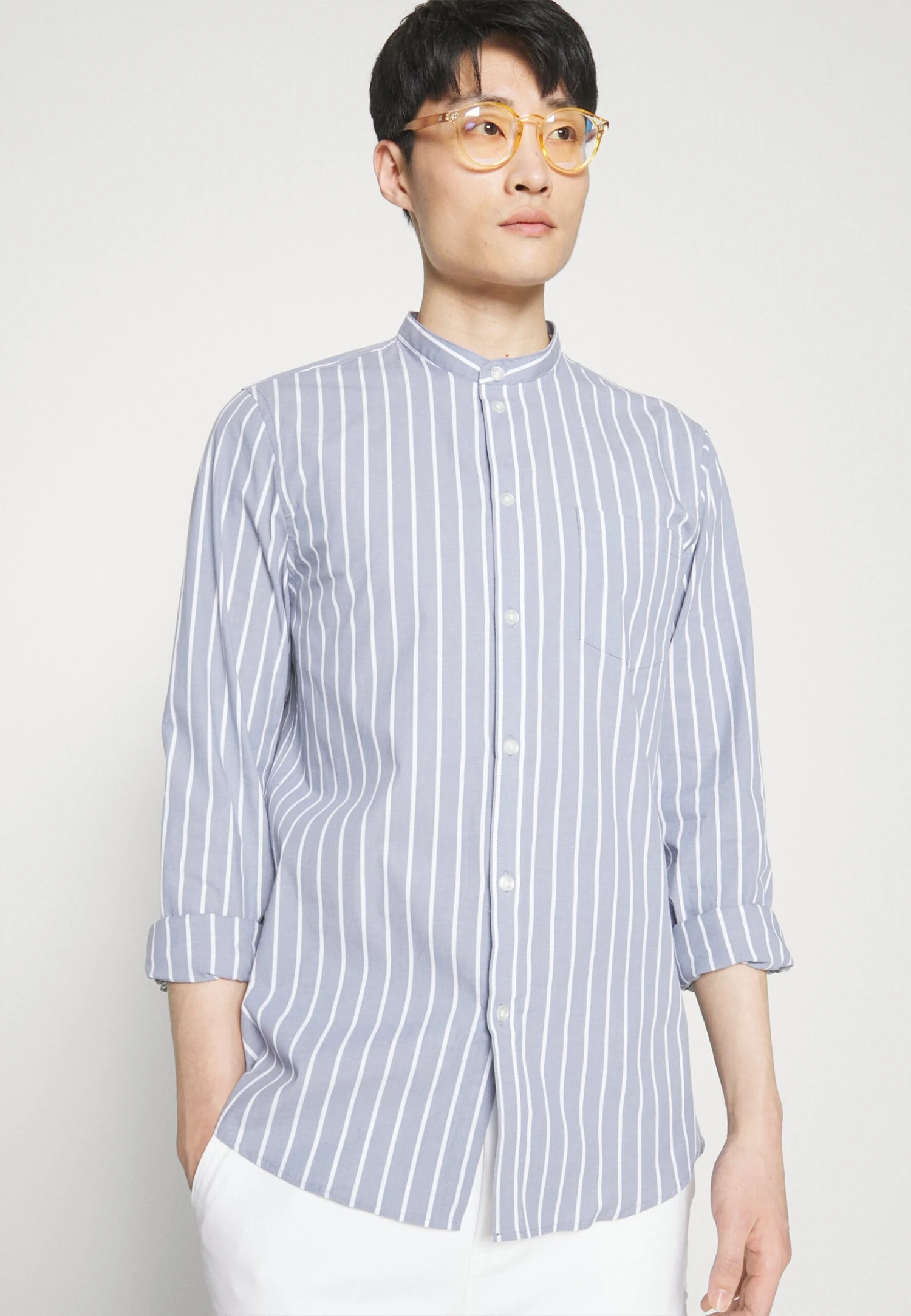 Pier One Muscle Fit Stand- Overhemd - Blue 6 Pier One Muscle Fit Stand- Overhemd - Blue - Afbeelding 4