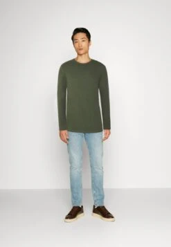 Pier One 2 Pack - Longsleeve - Off-White/Dark Green