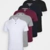 Pier One 5 Pack - Poloshirt - Black/White/Bordeaux/Navy/Gray Marl -Pier One e7f3b5380f9d45399476922a034db884