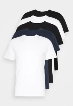 Pier One 5 Pack - T-Shirt Basic - Black/White/Blue 10 Pier One 5 Pack - T-Shirt Basic - Black/White/Blue -Pier One f1b37127ec2d45f98139c878d4f29450