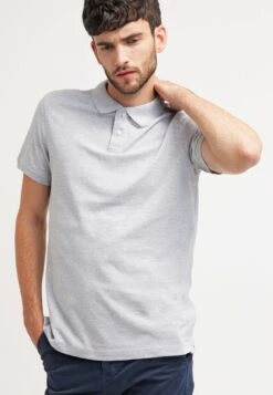 Pier One Basic - Poloshirt - Light Grey Melange